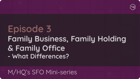 SFO Mini-series: Episode 3 – Family Business, Family Holding & Family Office
